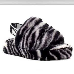 UGG Kids Fluff Yeah Slide Zebra